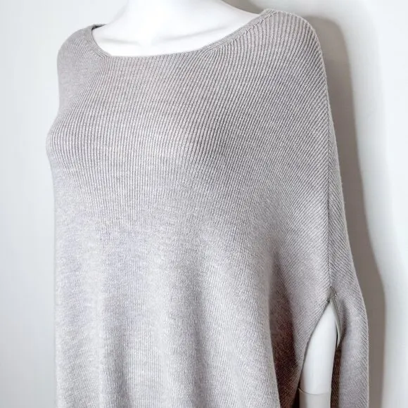 Maje Marnais Knit Wool Sweater Cape in Light Heather Gray Women's One Size