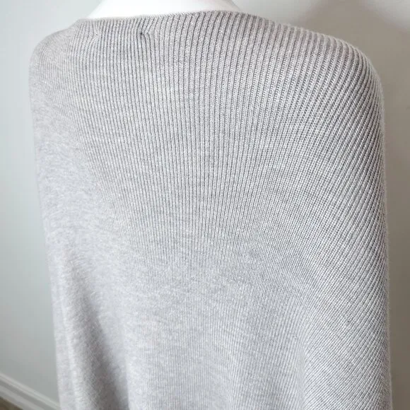 Maje Marnais Knit Wool Sweater Cape in Light Heather Gray Women's One Size