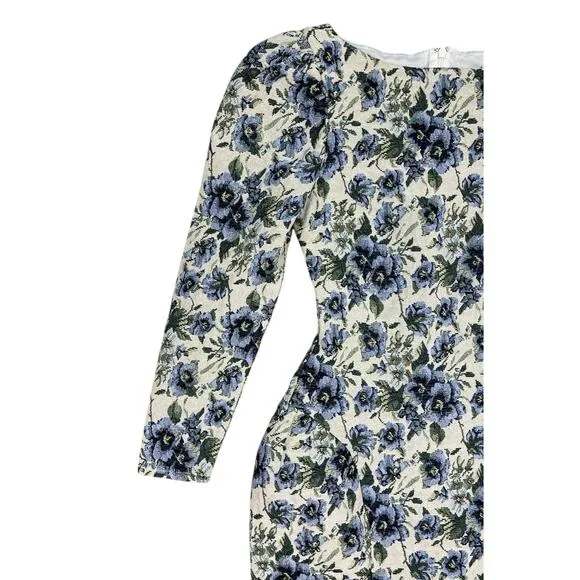 Majorelle Belinda Mini Dress Blue Multi Floral Canvas Long Sleeve Size XXS