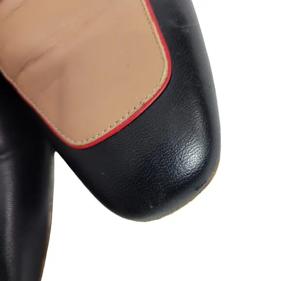 Malone Souliers Jane Flats Black ColorBlock Leather Shoe Slip On Loafer Size 7.5