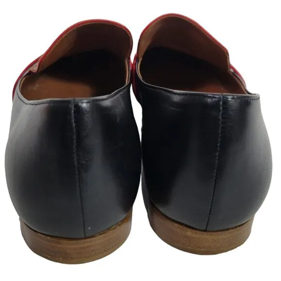 Malone Souliers Jane Flats Black ColorBlock Leather Shoe Slip On Loafer Size 7.5