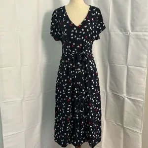 Mango Navy Blue Butterfly Maxi Dress Size 6