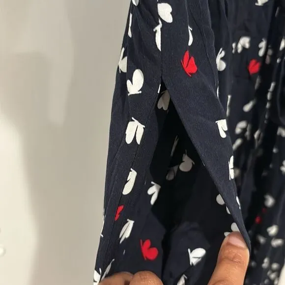 Mango Navy Blue Butterfly Maxi Dress Size 6
