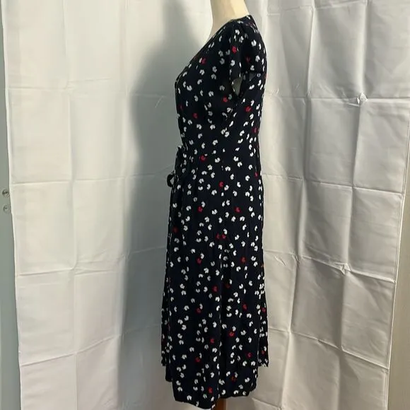Mango Navy Blue Butterfly Maxi Dress Size 6