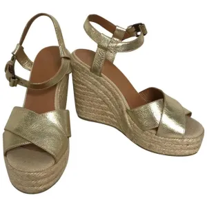 MARC BY MARC JACOBS LEATHER ESPADRILLE WEDGES 37