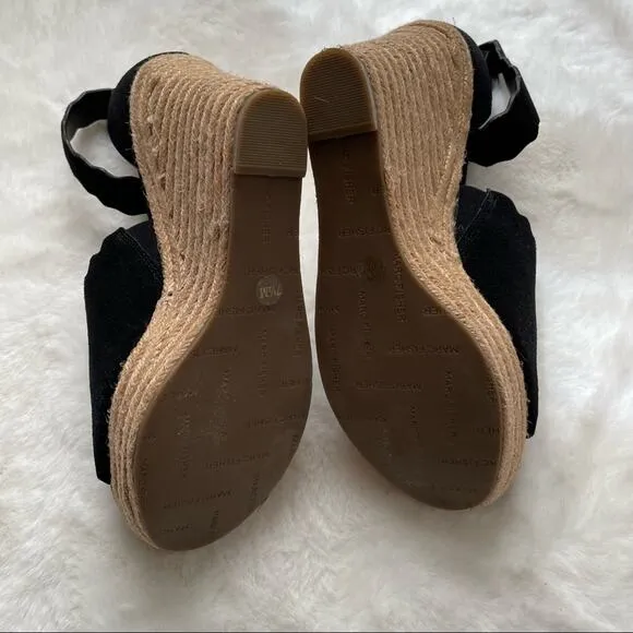 Marc Fisher Black Suede Wedges Size 7.5