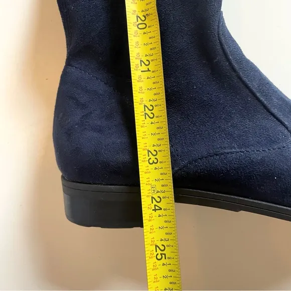 Marc Fisher Blue Suede Over The Knee Flat Boots 7.5