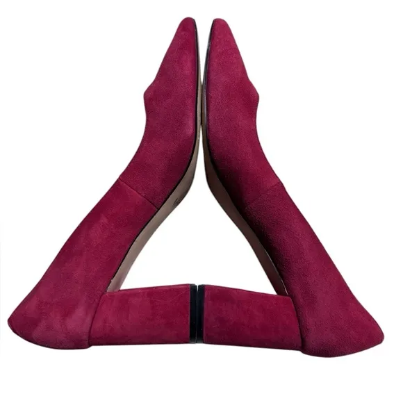 Marc Fisher Caitlin Red Block Heel Size 10 Suede Pumps