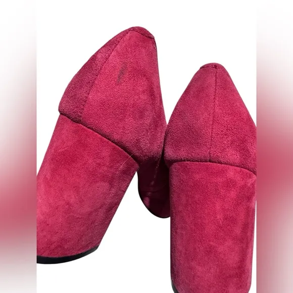 Marc Fisher Caitlin Red Block Heel Size 10 Suede Pumps