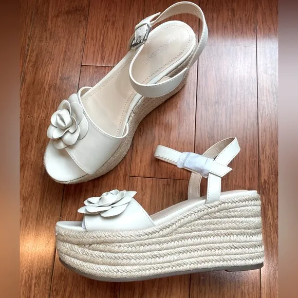 Marc Fisher Ivory Platform Flower Wedges