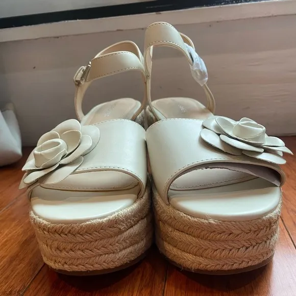 Marc Fisher Ivory Platform Flower Wedges