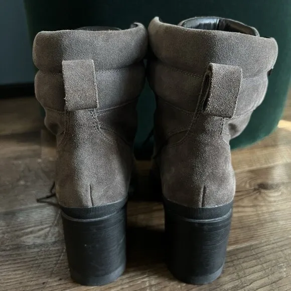 Marc Fisher Kachine Boots Size 9.5 Gray Heeled Suede