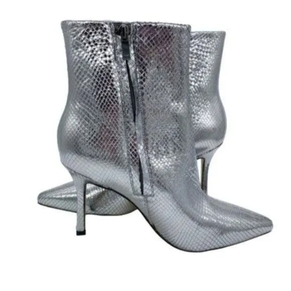 Marc Fisher Kendry Metallic Leather Stiletto Boots Size 7