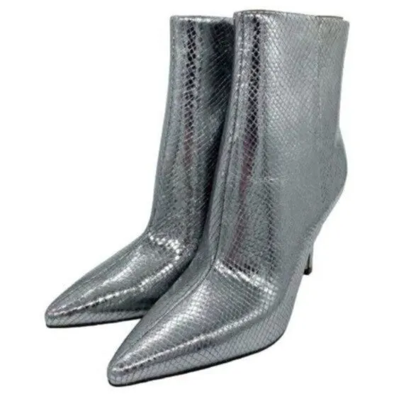 Marc Fisher Kendry Metallic Leather Stiletto Boots Size 7