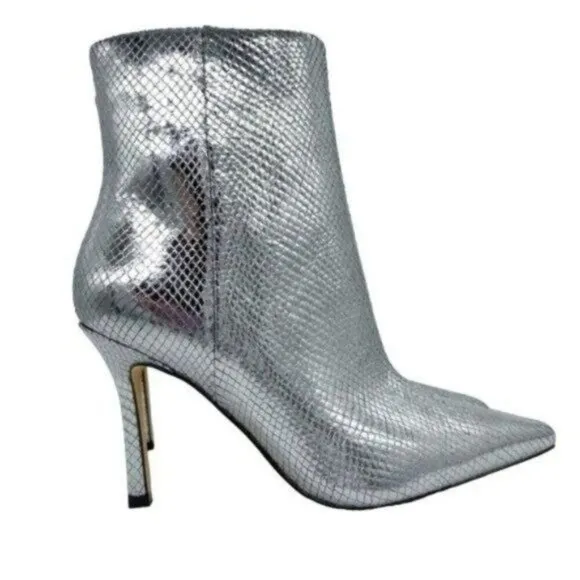 Marc Fisher Kendry Metallic Leather Stiletto Boots Size 7