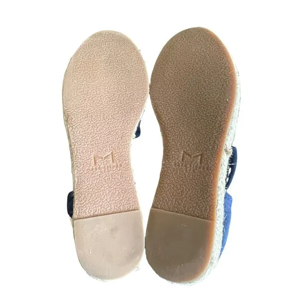 Marc Fisher LTD Navy Espadrille Baylee Suede Wedges Strappy Wrap Tie 6.5M