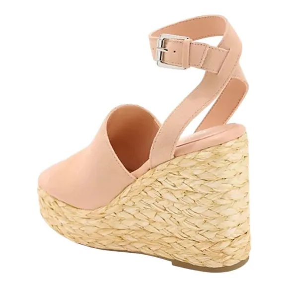 MARC FISHER LTD NELLY ANKLE STRAP SUEDE WOMENS  ESPADRILLE WEDGES **NWT**