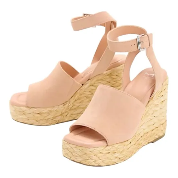 MARC FISHER LTD NELLY ANKLE STRAP SUEDE WOMENS  ESPADRILLE WEDGES **NWT**