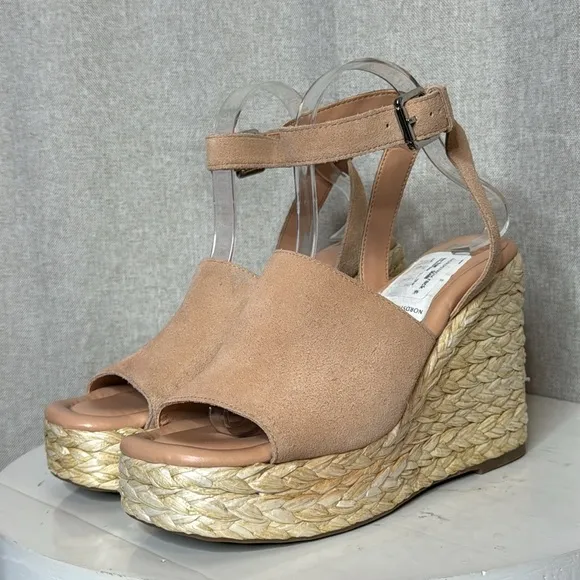 MARC FISHER LTD NELLY ANKLE STRAP SUEDE WOMENS  ESPADRILLE WEDGES **NWT**