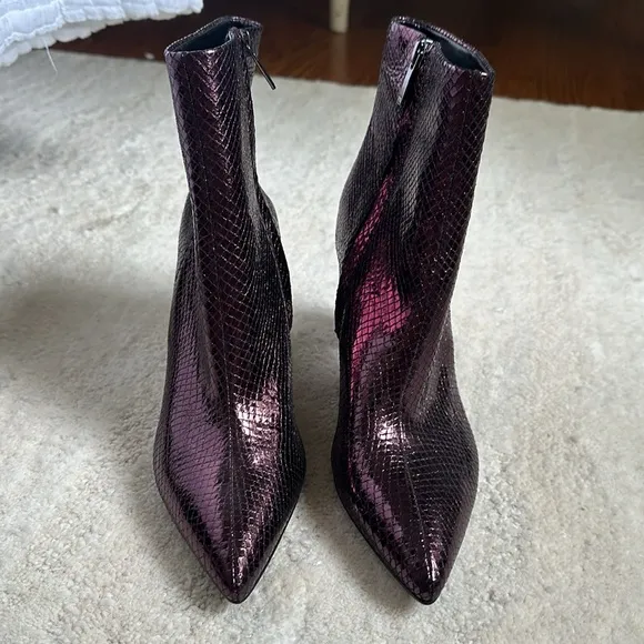 Marc Fisher Metallic Purple Ulani Pointed Toe Heeled Boots