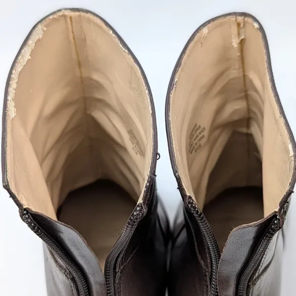 Marc Fisher Suggar Stiletto Heel Leather Boots Pointy Toe Back Zip Victorian 6.5