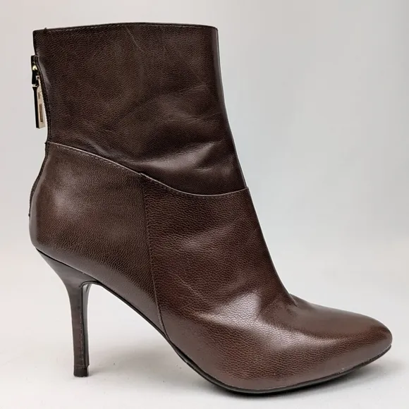 Marc Fisher Suggar Stiletto Heel Leather Boots Pointy Toe Back Zip Victorian 6.5