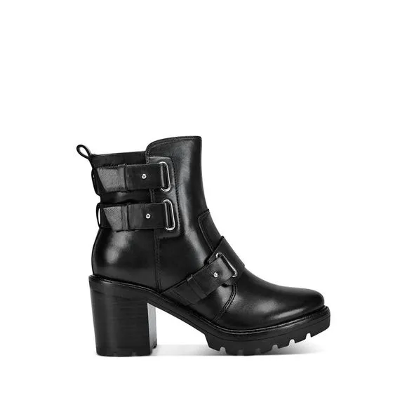 MARC FISHER Womens Black Prong Straps Dream Leather Heeled Boots 8.5 M