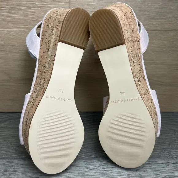 Marc Fisher Womens Rillia Suede Open Toe Casual Platform Pink Sandals - Size 8