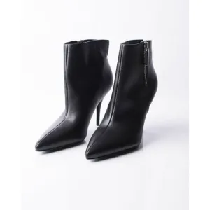 Marc Fisher Faye Womens Black Leather Heeled Ankle Booties Boots Sz 7 Zip Up