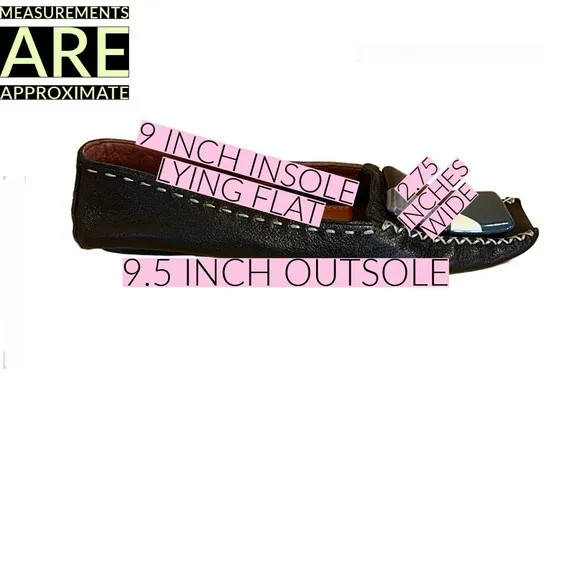 MARC JACOBS BLACK LEATHER DRIVING LOAFER SHOES WITH TEAL &amp; CREAM DECOR (36.5)