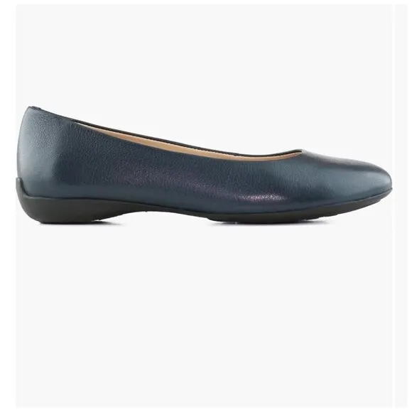 Marc joseph New York Womens Navy Blue Napa Leather Ballet Flats Sz 7.5 NIB