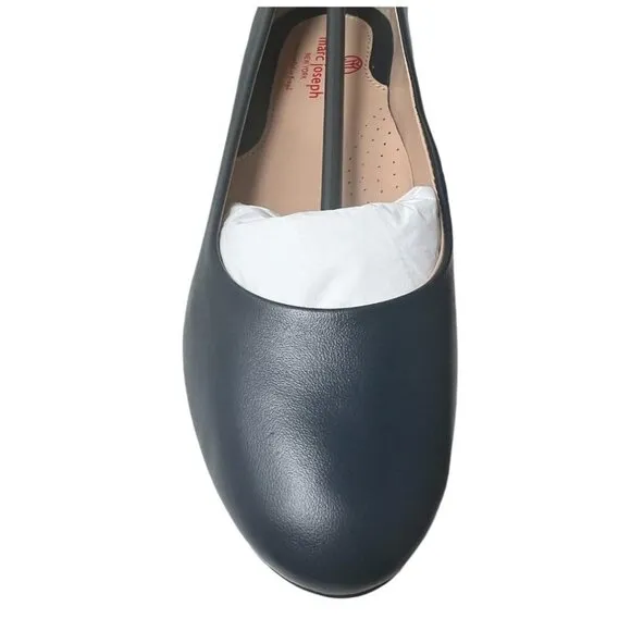 Marc joseph New York Womens Navy Blue Napa Leather Ballet Flats Sz 7.5 NIB