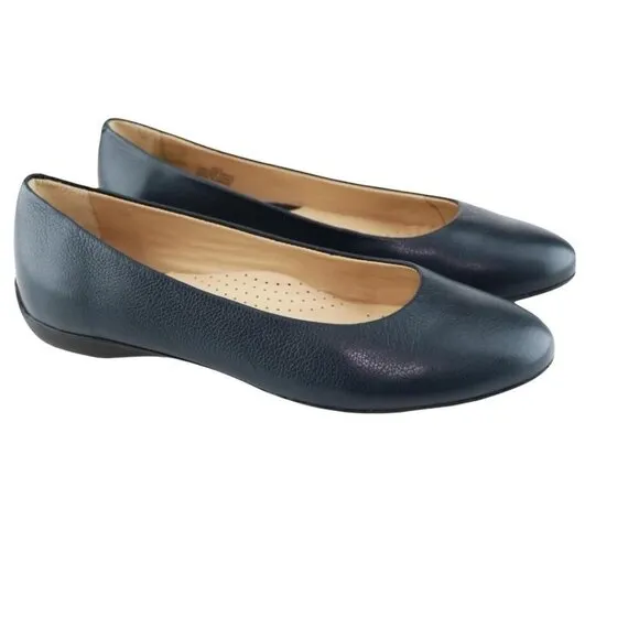 Marc joseph New York Womens Navy Blue Napa Leather Ballet Flats Sz 7.5 NIB