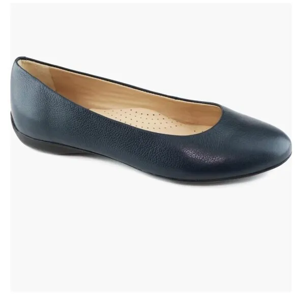 Marc joseph New York Womens Navy Blue Napa Leather Ballet Flats Sz 7.5 NIB