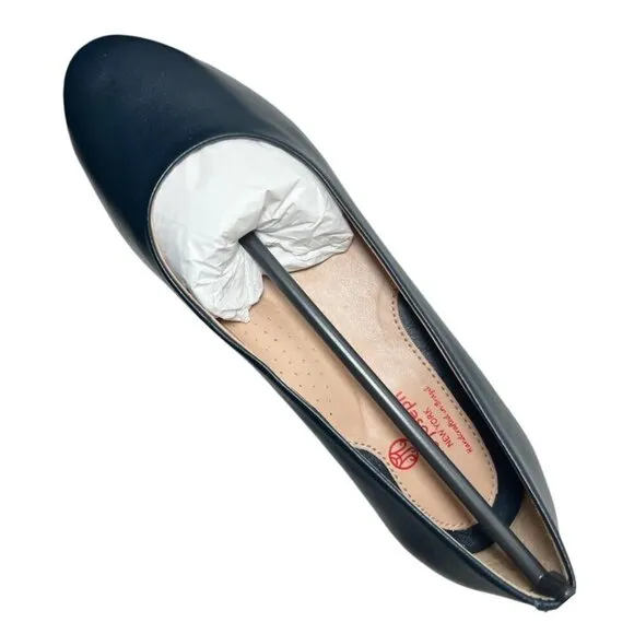 Marc joseph New York Womens Navy Blue Napa Leather Ballet Flats Sz 7.5 NIB