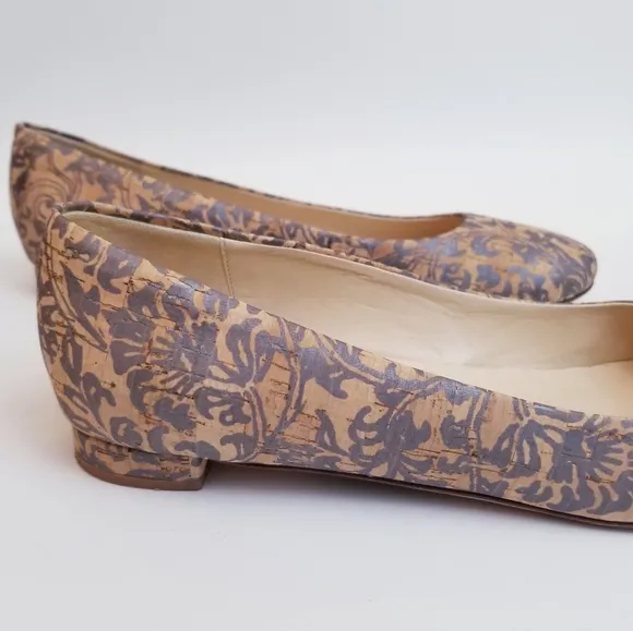 Marchez Vous Natural Cork Flats, Size