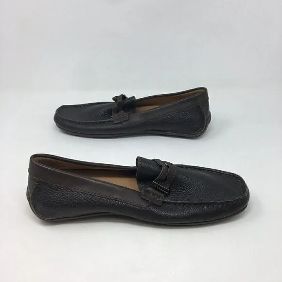 Marc Joseph Men's Shoes Brown Size  7 Mulberry St. Leather Driving Shoe Textured