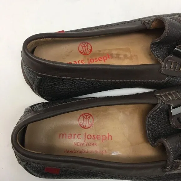 Marc Joseph Men's Shoes Brown Size  7 Mulberry St. Leather Driving Shoe Textured