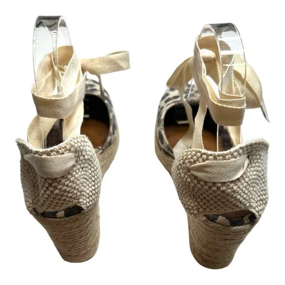 Margaux The Espadrille Leopard Animal Print Wedges Size 40/9.5