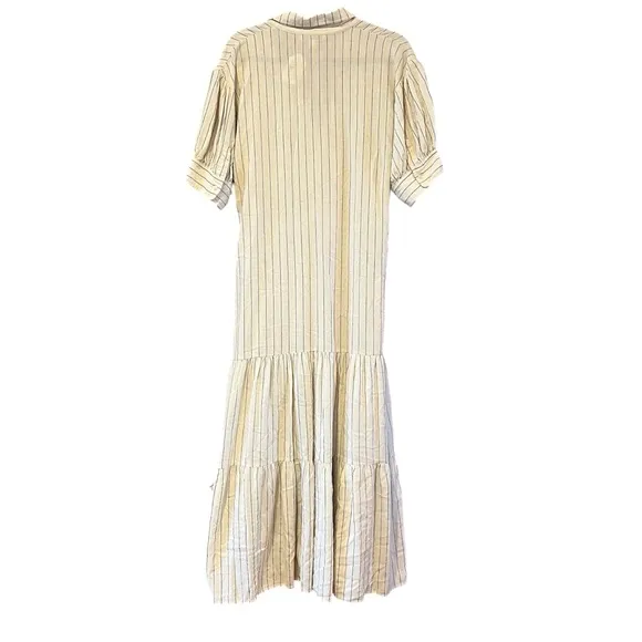 Marissa Webb Collective Tie Waist Linen Midi Dress women size 14 EUC RtR
