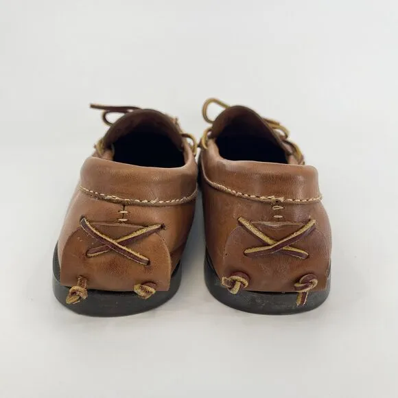 Mark McNairy for Bass Men's Size 13 D Cromwell Brown Leather Loafers Boat Shoes