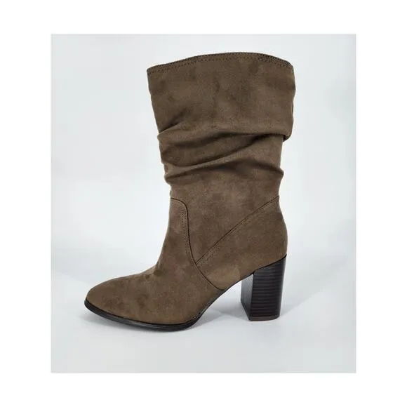 Market &amp; Spruce Green Slouchy Heeled Boots Women's Size 8