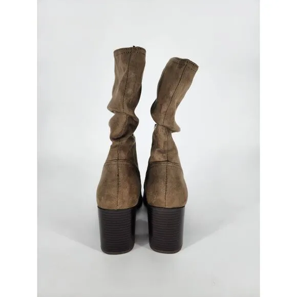 Market &amp; Spruce Green Slouchy Heeled Boots Women's Size 8