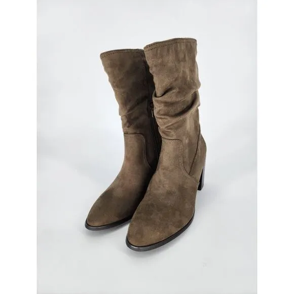 Market &amp; Spruce Green Slouchy Heeled Boots Women's Size 8