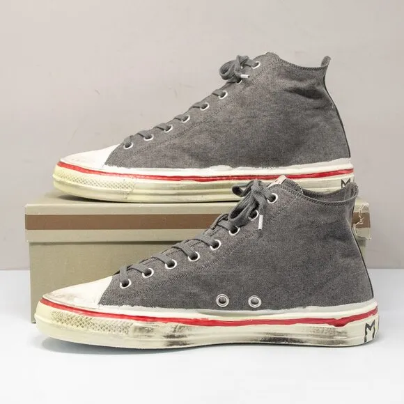 MARNI Olona Distressed Grey Canvas High-top Sneakers Men's 12 M