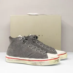 MARNI Olona Distressed Grey Canvas High-top Sneakers Men's 12 M