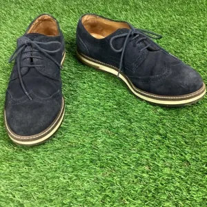 Massimo Dutti Blue Suede Leather Oxford Shoes 40