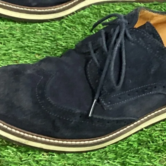 Massimo Dutti Blue Suede Leather Oxford Shoes 40