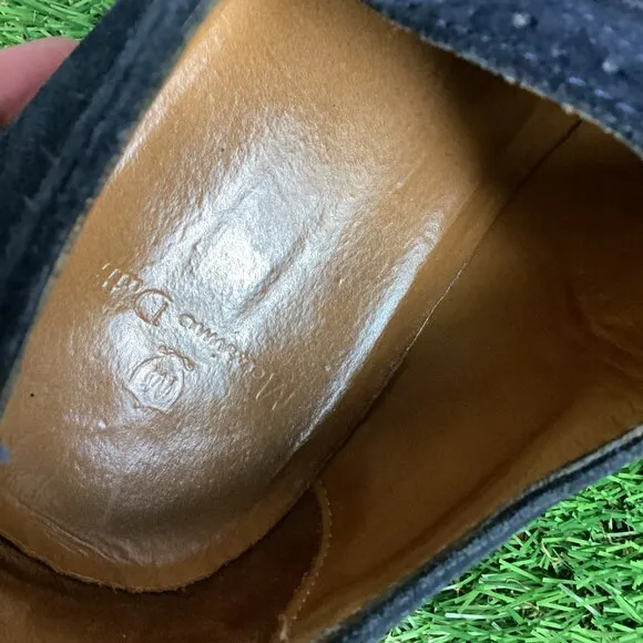 Massimo Dutti Blue Suede Leather Oxford Shoes 40