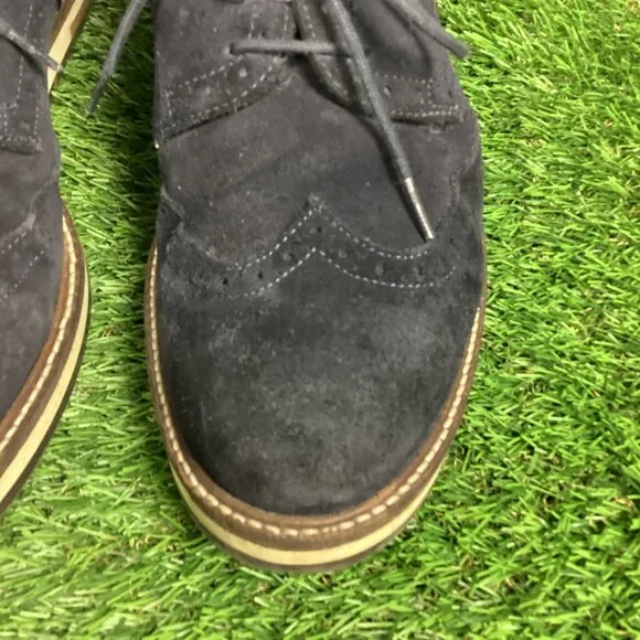 Massimo Dutti Blue Suede Leather Oxford Shoes 40